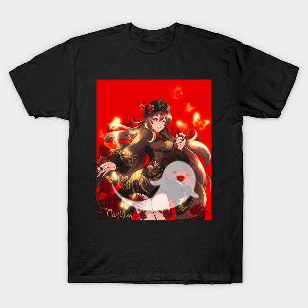 hu tao genshin impact T-Shirt by Mariliya